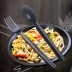 Bộ đồ ăn phương Tây nĩa dùng một lần Dao và nĩa phương Tây sáng tạo dĩa nhựa dày - Đồ ăn tối đĩa tròn Đồ ăn tối