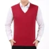 Len vest nam mùa thu và mùa đông mô hình người đàn ông trung niên và cũ của nam giới áo ghi lê áo len cha casual áo ghi lê áo khoác len dáng dài hàn quốc Dệt kim Vest