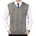 Của nam giới len vest vest mùa thu và mùa đông mới trung niên của nam giới cộng với phiên bản áo len daddy tim cổ áo len đồ vest nam đẹp Dệt kim Vest