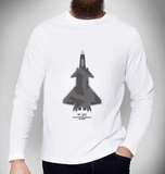 Футболка, невидимый камуфляжный истребитель, лонгслив, круглый воротник