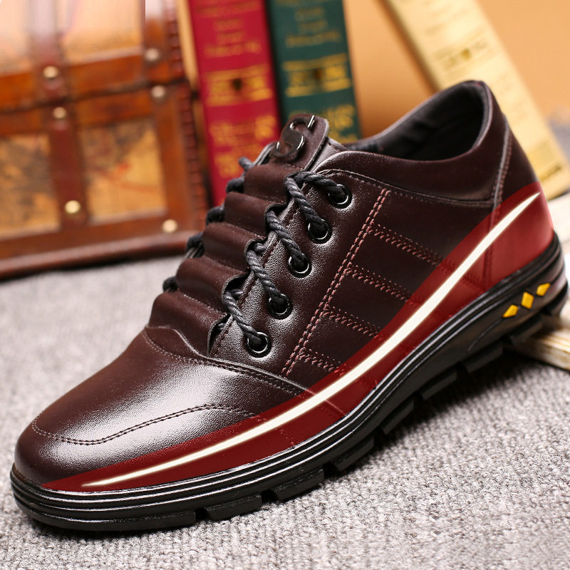 男士增高鞋6cm春季真皮隐形内增高皮鞋2017男式内高跟运动休闲鞋