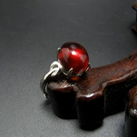 Натуральное кольцо из нефрита из граната, с драгоценным камнем, серебро 925 пробы