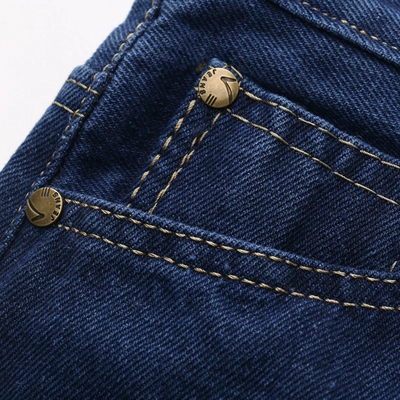 Làm việc của nam giới jeans chịu mài mòn hàn điện thẳng lỏng kích thước lớn phân bón trong cao eo phần dày trung niên quần cha nạp quần thể thao nam Cao bồi