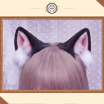 taobao agent [Chai Yiyi] Black Cat Original Cat Series Pure Beast Ear Simulation Cat Ear cute sweet kc hairband