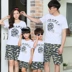 Cha mẹ và con phù hợp với bộ đồ ngủ ngụy trang mùa hè ngắn tay bông Hàn Quốc phiên bản của một gia đình ba bốn- gia đình nhà ăn mặc mẹ và con gái nhà dịch vụ Cha mẹ và con