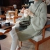 Phụ nữ mang thai mùa thu áo len nữ 2019 Thời trang Hàn Quốc nửa cổ cao len lỏng đan lệch mùa thu và váy mùa đông - Áo thai sản những mẫu váy bầu đẹp Áo thai sản
