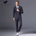 Rich Birds Sọc Suit Nam giới Ba mảnh Thanh niên Hàn Quốc Slim Kết hôn Bộ đồ công sở Anh - Suit phù hợp bộ vest nam Suit phù hợp