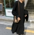 Mùa thu và mùa đông 2020 phiên bản mới của Hàn Quốc của phụ nữ cỡ lớn cộng với nhung dày áo dài cổ tròn tay loe đầm xòe lớn - Váy dài