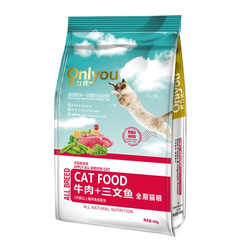 Ou liyou Cat еда 500 г котят 1,5 кг кошачьего пищи 10 целый кот универсальный лосось говяжий лосось питательный откол