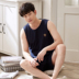 Đồ ngủ nam size lớn 200 kg cotton ngắn tay mùa hè cộng với phân bón để tăng mùa hè cho nam trung niên không tay phục vụ nhà phù hợp với L - Pyjama pijama nam Pyjama