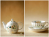 [Bốn bộ quần áo] màu xanh lotus flower mùa cà phê Tiếng Anh trà đen trà chiều trà hoa thiết bị xương cao trung quốc vườn Cà phê