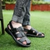 Dép nam 2019 mới mùa hè da kinh doanh giày thường nam Giày ông già đi biển mềm đế đất - Sandal Sandal