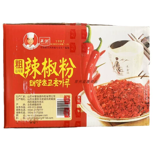 英潮 Групный перец порошок корейский Qimchi Spicy Cabbage Catering и питье чили измельченной цельной коробки 1 кг10 Упаковка много -провинциальная бесплатная доставка