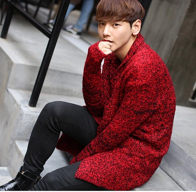 Hàn Quốc phiên bản mới thủy triều quần áo của nam giới trong phần dài ve áo cardigan người đàn ông áo len dày áo len giản dị kích thước lớn áo khoác nam áo len nam cổ lọ hàn quốc Cardigan