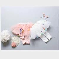 Розовая юбка для девочек, леггинсы, штаны, комплект, из фатина, 3-6 лет