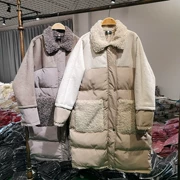 Lông cừu da lộn dày khâu áo bông nữ mùa đông phiên bản mới của Hàn Quốc của phần dài của bánh mì và quần áo cotton - Bông