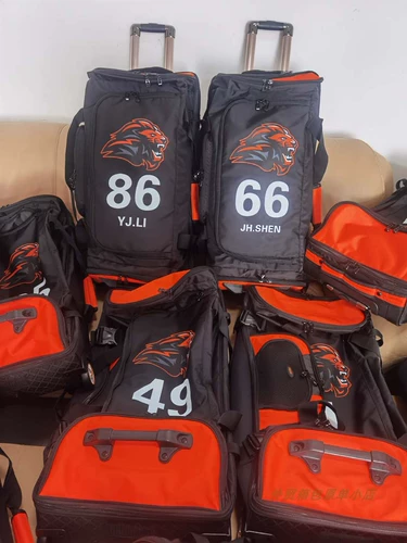 Дорожный спортивный чемодан, рюкзак, хоккей, лыжное снаряжение, в американском стиле, сноубординг