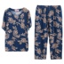 Trung niên đồ ngủ phụ nữ mùa hè ngắn tay bông lụa đồ ngủ người già bông quần áo nhà mẹ tưởng tượng bông phù hợp với XL Bộ Pajama