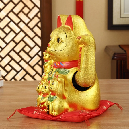 Подлинная Fortune Cat Disploy Gold Creative Electric Cat Hands Hands Hands Большие магазины открывают состояние и попадают в бао