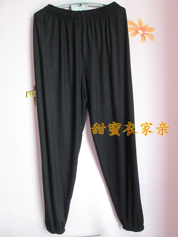 Cotton phương thức chạy quần nam quần đàn hồi eo cộng với chất béo kích thước lớn mùa hè phần mỏng trung niên Lantern quần Tai Chi thời trang nam