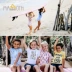 Kẻ cướp bãi biển Hà Lan UPF50 + trẻ em nữ kho báu bãi biển quần áo chống nắng quần áo cô gái áo tắm ngắn tay một mảnh