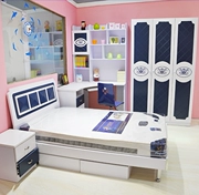 Đồ nội thất trẻ em cậu bé phòng ngủ bộ hoàn chỉnh đồ nội thất đơn giản màu xanh 1.2  1,5 m giường trẻ em