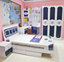Đồ nội thất trẻ em cậu bé phòng ngủ bộ hoàn chỉnh đồ nội thất đơn giản màu xanh 1.2  1,5 m giường trẻ em Bộ đồ nội thất