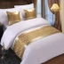 Khách sạn giường cờ khăn giường bán buôn khách sạn cao cấp đơn giản hiện đại Trung Quốc sang trọng vàng giường bao gồm giường đuôi pad ôm áo gối ga nệm Trải giường