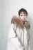 Mùa thu và mùa đông Phiên bản Hàn Quốc của cổ áo lông thú lớn phần dài dụng cụ cotton phụ nữ dày lỏng áo khoác bông thắt lưng xuống áo khoác bông thủy triều - Bông