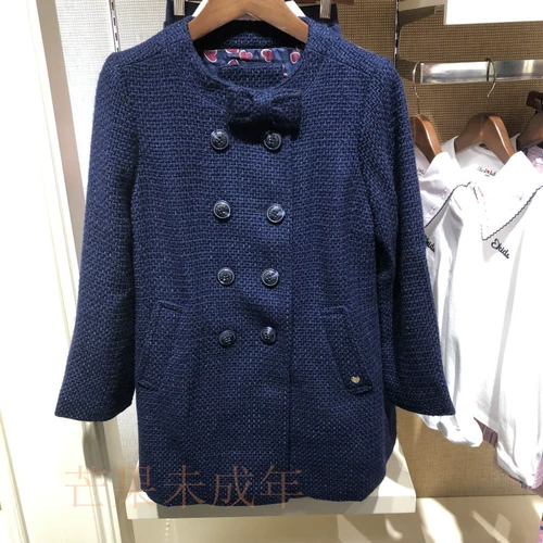 E. Land Childrens Kids Clothing Girl без воротника с двойным грудным шерстяным пальто ekjw64t22a