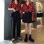 Nữ 2018 mới của sinh viên Hàn Quốc ve áo khóa tay áo voan hoa ngắn tay áo sơ mi nữ mùa thu dài tay lỏng lẻo - Áo sơ mi dài tay áo sơ mi nữ dài tay cổ bèo