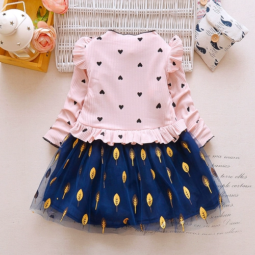 Осенний пуховик, платье, юбка на девочку, наряд маленькой принцессы, 2019, детская одежда, цветочный принт, в западном стиле