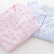 Nhật bản đồ ngủ phụ nữ mùa hè mùa xuân mỏng ngắn tay bông gạc cotton dài tay cotton quần áo đơn giản dịch vụ nhà phù hợp với
