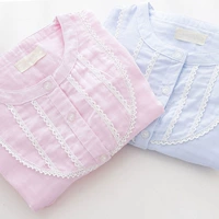 Nhật bản đồ ngủ phụ nữ mùa hè mùa xuân mỏng ngắn tay bông gạc cotton dài tay cotton quần áo đơn giản dịch vụ nhà phù hợp với các kiểu đồ bộ mặc ở nhà đẹp