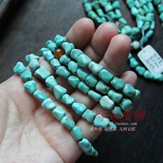 Украшения на шею 80年代创汇期老货天然湖北松石9mm随形珠子108佛串手链50多克1米