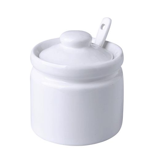 Чистая белая керамическая западная еда кофейная партнер Square Sugar Cup Cup Cup Sugar Cylind