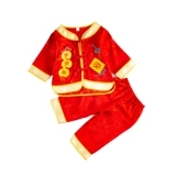 Красный этнический комплект подходит для мужчин и женщин, короткий рукав, подарок на день рождения