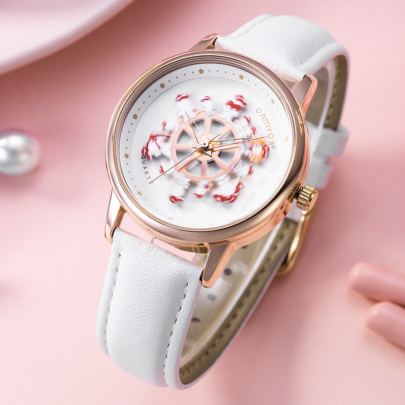 Dames quartz horloge met yin yang en sterrenbeeld design_voghion.com