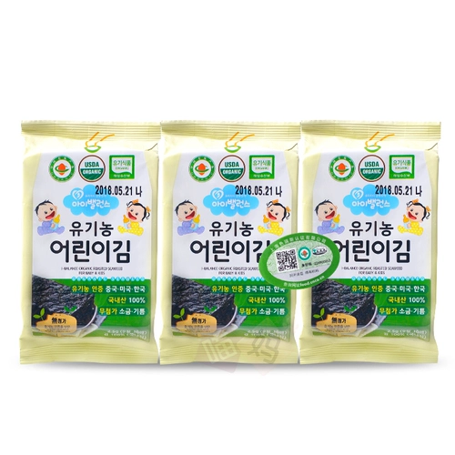 U корейский инжирсин органический детский морской мох 1 Добавить симптомы соли и нефтяного сахара 3 Упаковка детская закуска Дополнительная еда 10м