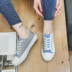 Mùa xuân thấp giúp hai màu sinh viên giày vải Hàn Quốc phiên bản của xu hướng phù hợp với màu sắc thanh niên giày thường phụ nữ hoang dã của giày Plimsolls