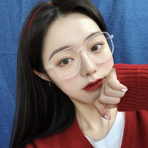 Сюян прозрачные очки Рамки женское лицо лицо лицом к лицу маленькое анти -легочное легкое световое зеркало Большой рамная сеть красная миопия бокалы Большое лицо