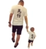 Cha và con trai nạp với kích thước lớn bé cha mẹ và con mặc triều mùa hè gia đình anh trai lớn Ma Zi bên bờ biển bãi biển gia đình ba ngắn tay t-shirt