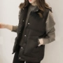 Áo khoác cotton 2018 nữ mùa thu đông mới kích thước lớn ngắn ngắn bằng vải cotton mm áo khoác học sinh hoang dã quần áo cotton Hàn Quốc ao gile