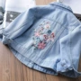 Áo khoác denim bé gái 3 mùa thu 5 áo khoác nữ thêu mềm mại cho bé 6 chiếc áo khoác trẻ em mùa xuân 7 tuổi - Áo khoác áo phao bé gái