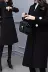 2019 mùa xuân mới phần dài Hàn Quốc của áo khoác len mỏng đầu gối áo gió màu đen áo khoác phụ nữ Slim - Áo Hàn Quốc áo dạ nữ dáng suông dài Áo Hàn Quốc