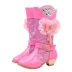 Thời trang cho bé gái giày cao gót da công chúa mùa đông sản phẩm mới màu hồng lớn, vừa và nhỏ cho trẻ em giày cao gót dài hiệp sĩ bông dài để giữ ấm