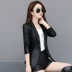 Áo khoác da nữ chính hãng ngắn đoạn phù hợp nhỏ 2019 đầu xuân và mùa thu đầu máy phiên bản Hàn Quốc của áo khoác mỏng giảm béo áo khoác thủy triều - Quần áo da