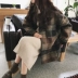 Retro kẻ sọc áo len nữ sinh viên mùa đông Hàn Quốc phiên bản lỏng mỏng BF Harajuku phong cách dày len áo triều áo khoác dạ hàn quốc Áo Hàn Quốc