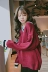 Hàn Quốc phiên bản ngọt ngào v-cổ màu sắc mùa thu và mùa đông áo len nữ sinh viên là áo len mỏng trùm đầu dài tay len áo len nữ hàng hiệu Áo len
