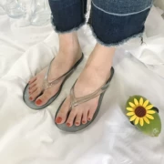 Mùa hè mới Hàn Quốc nhỏ tươi đơn giản flip flops nữ sinh viên tinh thể trong suốt dép pinch dép bãi biển thủy triều